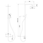 Душевая стойка ABBER Wasser Kreis AF8160L с термостатом без излива, хром