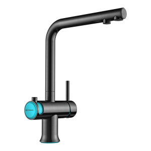 смеситель для кухни - Omoikiri Hotaru-GM-B латунь/вороненая сталь/голубой