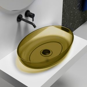 Раковина накладная прозрачная ABBER Kristall AT2801Vesuvian оливковая