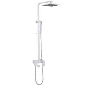 Душевая стойка ABBER Daheim AF8216WL с изливом, белая матовая