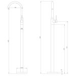 Смеситель ABBER Wasser Kreis AF8141B напольный для раковины, черный матовый