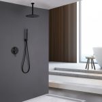 Душевая система ABBER Emotion AF8821B скрытого монтажа без излива, черная матовая