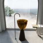 Раковина отдельностоящая прозрачная ABBER Kristall AT2703Black-Vesuvian черный/оливковый