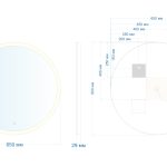 Зеркало ABBER Mond AG6202S-0.65 с подсветкой, сенсорный выключатель, диммер