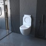 Комплект ABBER унитаз AC1100 белый с инсталляцией AC0105 и кнопкой AC0120 хром, биде AC1150 с инсталляцией AC0101P