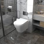 Комплект подвесной унитаз ABBER Rechteck AC1201 белый с инсталляцией AC0105 и кнопкой AC0121 хром