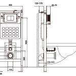 Комплект подвесной унитаз ABBER Rechteck AC1201 белый с инсталляцией AC0105 и кнопкой AC0121 хром