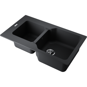 кухонная мойка - Omoikiri Maru 86-2-BL Tetogranit/черный
