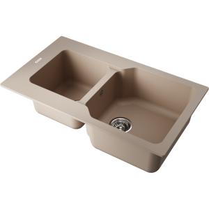 кухонная мойка - Omoikiri Maru 86-2-SA Tetogranit/бежевый