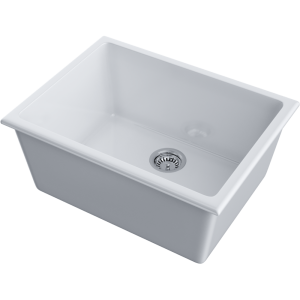 кухонная мойка - Omoikiri Okinoshima 61-U/I-WH Glossy Natceramic/белый глянцевый