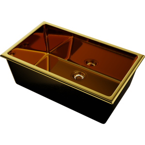 кухонная мойка - Omoikiri Okinoshima 76-U/I-G Glossy Natceramic/золото глянцевое