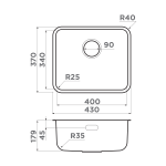 кухонная мойка — Omoikiri Omi 43-U/I Ultra Mini-IN нерж. сталь/нержавеющая сталь
