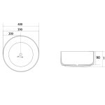 Раковина накладная ABBER Bequem AC2109BS черный матовый с серебром