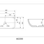 Раковина накладная ABBER Rechteck AC2200MMG золото матовое