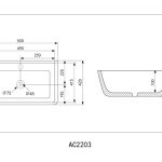 Раковина накладная ABBER Rechteck AC2203 белая