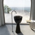 Раковина отдельностоящая прозрачная ABBER AT2703Onyx-Black черный/черный матовый