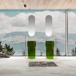 Раковина отдельностоящая прозрачная ABBER Kristall AT2701Emerald-H зеленая