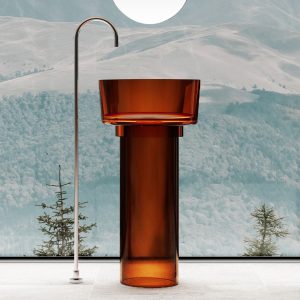 Раковина отдельностоящая прозрачная ABBER Kristall AT2702Opal коричневая