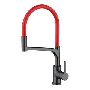 смеситель для кухни - Omoikiri Sinto 2 Plus-GM-R латунь/вороненая сталь/красный
