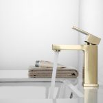 Смеситель ABBER Daheim AF8210G для раковины, золото матовое