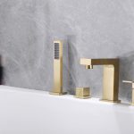 Смеситель ABBER Daheim AF8213G на борт ванны, золото матовое