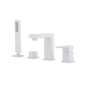 Смеситель ABBER Daheim AF8213W на борт ванны, белый матовый