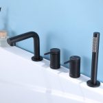 Смеситель ABBER Emotion AF8813B на борт ванны, черный матовый