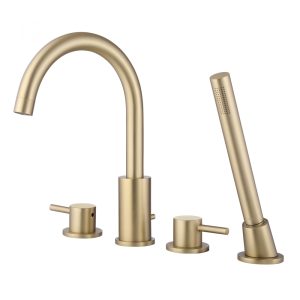 Смеситель ABBER Wasser Kreis AF8113G на борт ванны, золото матовое