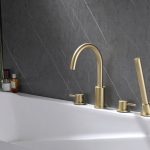 Смеситель ABBER Wasser Kreis AF8113G на борт ванны, золото матовое