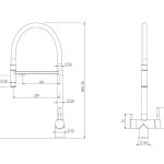 Смеситель ABBER Wasser Kreis AF81141B для кухни с подключением фильтра и выдвижной лейкой, черный матовый