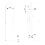 Смеситель ABBER Wasser Kreis AF8115NG напольный для ванны, никель
