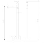 Смеситель ABBER Wasser Kreis AF8140B напольный для раковины, черный матовый