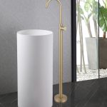 Смеситель ABBER Wasser Kreis AF8141G напольный для раковины, золото матовое