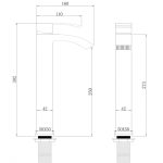 Смеситель ABBER Wasserfall AF8611G для накладной раковины, золото матовое