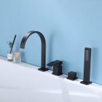 Смеситель ABBER Wasserfall AF8613B на борт ванны, черный матовый