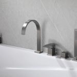 Смеситель ABBER Wasserfall AF8613NG на борт ванны, никель