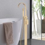 Смеситель ABBER Wasserfall AF8615G напольный, золото матовое