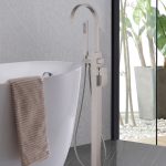 Смеситель ABBER Wasserfall AF8615SP напольный для ванны с душем, сатин