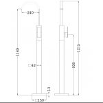 Смеситель ABBER Wasserfall AF8640B напольный для раковины, черный матовый