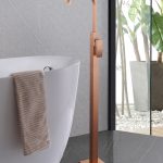 Смеситель ABBER Wasserfall AF8640MRG напольный для раковины, розовое золото матовое