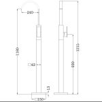 Смеситель ABBER Wasserfall AF8640NG напольный для раковины, никель