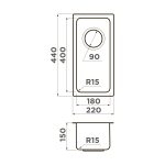 кухонная мойка — Omoikiri Tadzava 22-U/I Ultra 15-IN нерж. сталь/нержавеющая сталь