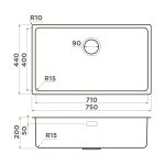 кухонная мойка — Omoikiri Tadzava 75-U/I Ultra 15-IN нерж. сталь/нержавеющая сталь