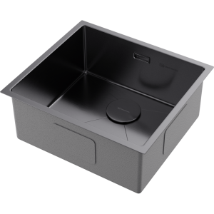 кухонная мойка - Omoikiri Taki 49-U/IF-GM нерж. сталь/вороненая сталь