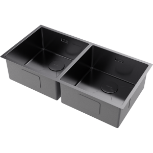 кухонная мойка - Omoikiri Taki 86-2-U/IF-GM нерж. сталь/вороненая сталь