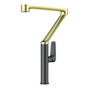 смеситель для кухни - Omoikiri Tara-LG-GM латунь/светлое золото/вороненая сталь
