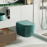 Унитаз ABBER Bequem AC1101MBG подвесной темно-зеленый матовый, безободковый
