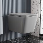Унитаз ABBER Rechteck AC1201MG подвесной серый матовый, безободковый