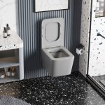 Унитаз ABBER Rechteck AC1201MG подвесной серый матовый, безободковый