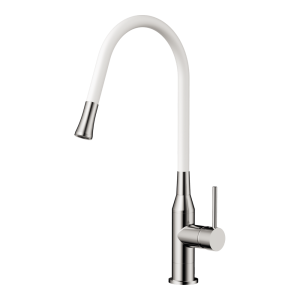 смеситель для кухни - Omoikiri Yatomi-BN-WH латунь/нержавеющая сталь/белый